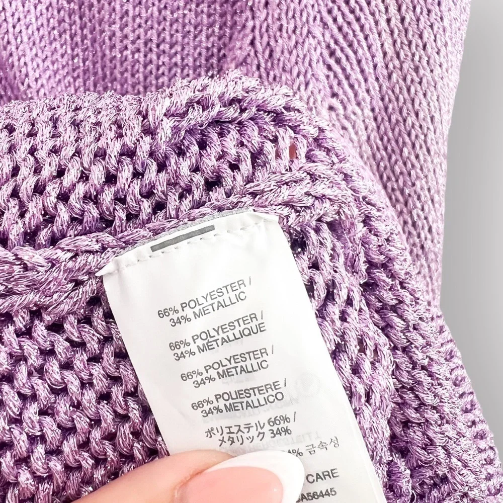 J.CREW Purple Metallic Knit Pullover Sweater (Sz S)